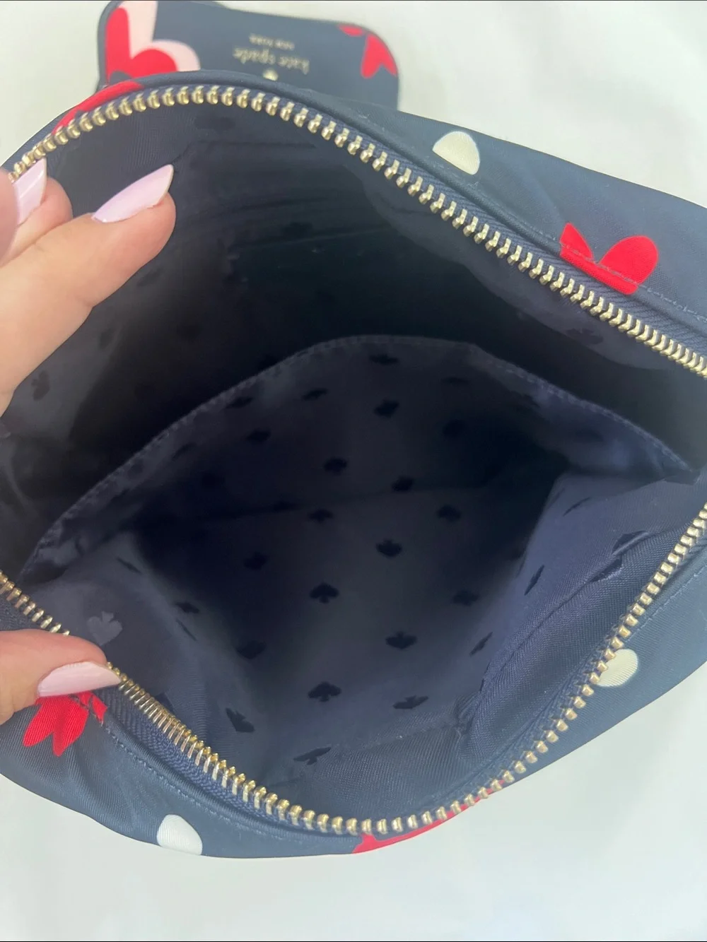 kate spade Chelsea Navy Floral Crossbody with Red and pink Accents - Picture 9 of 14